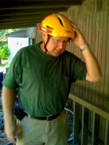 My dad and his helmet